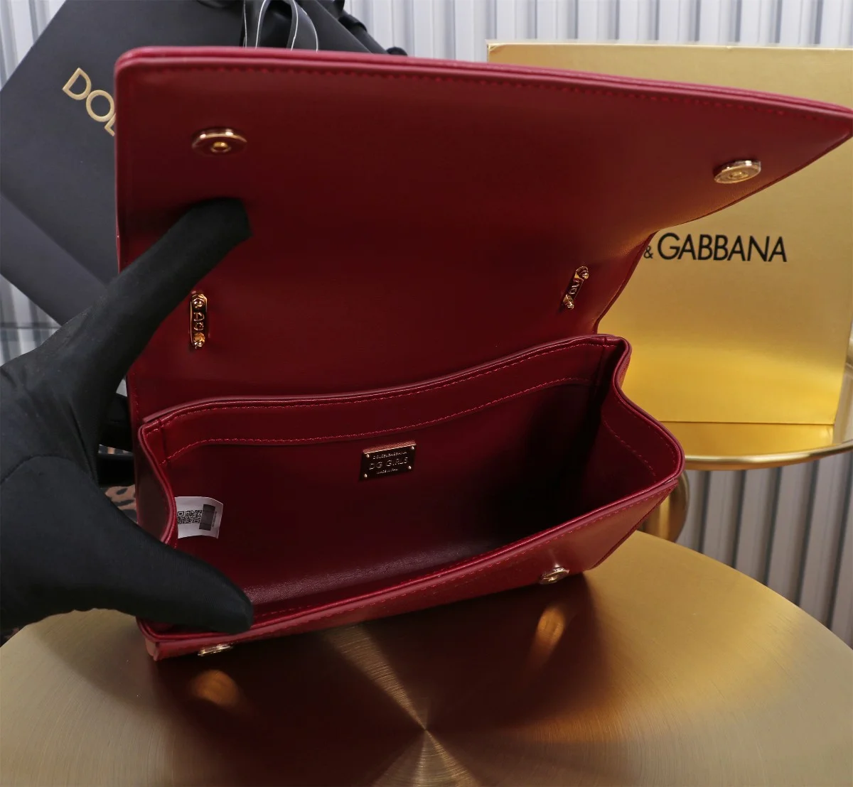 DOLCE & GABBANA Shoulder Bags Nappa Leather Red-Gold 21X5X13.5CM E0010067109 - Image 5