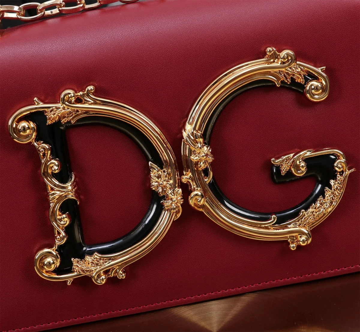 DOLCE & GABBANA Shoulder Bags Nappa Leather Red-Gold 21X5X13.5CM E0010067109 - Image 6