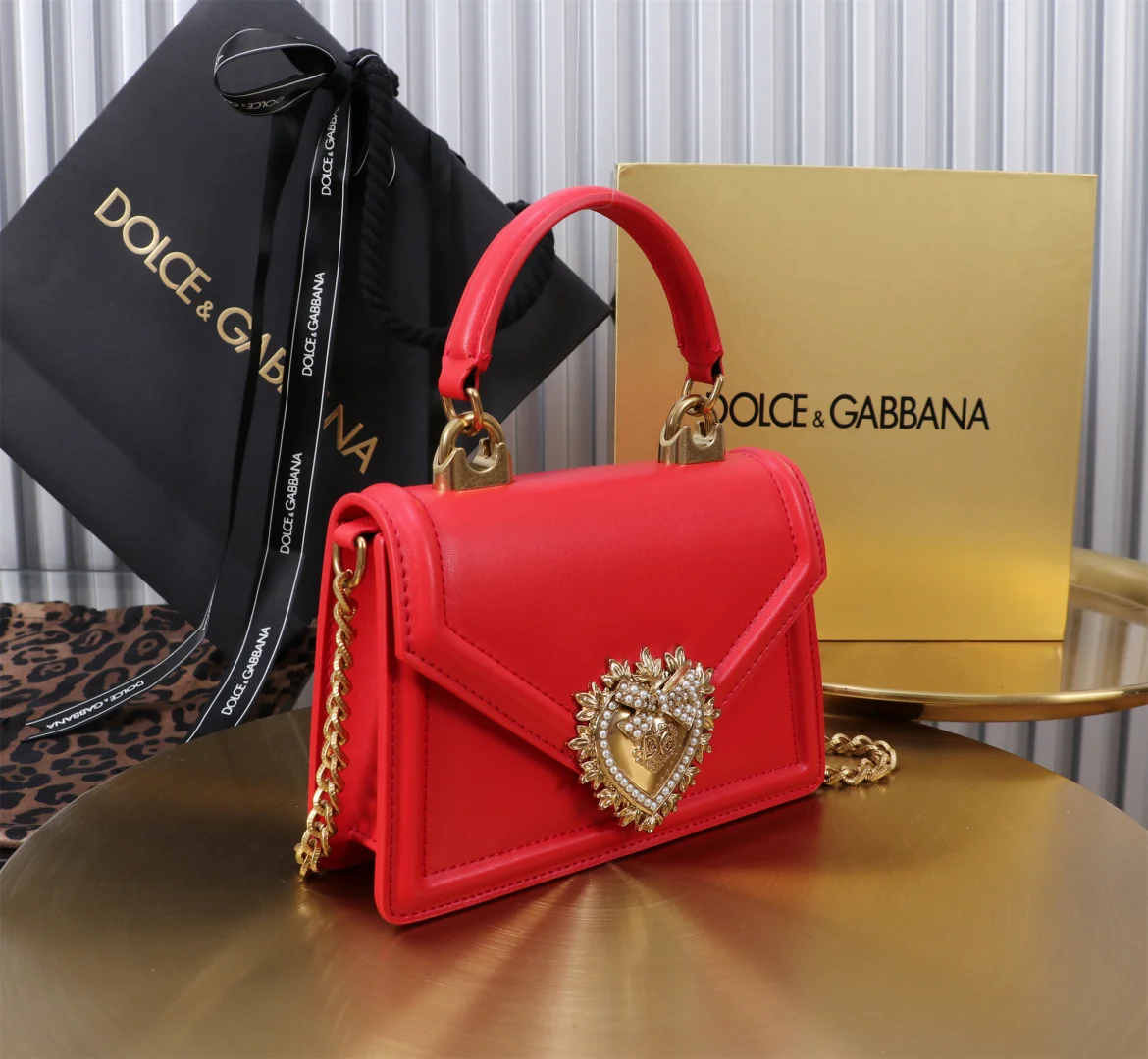 DOLCE & GABBANA Shoulder Bags Red-Gold 19X4.5X13CM D5010067241 - Image 2