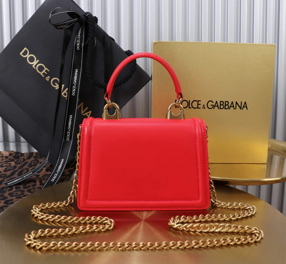 DOLCE & GABBANA Shoulder Bags Red-Gold 19X4.5X13CM D5010067241 - Image 3