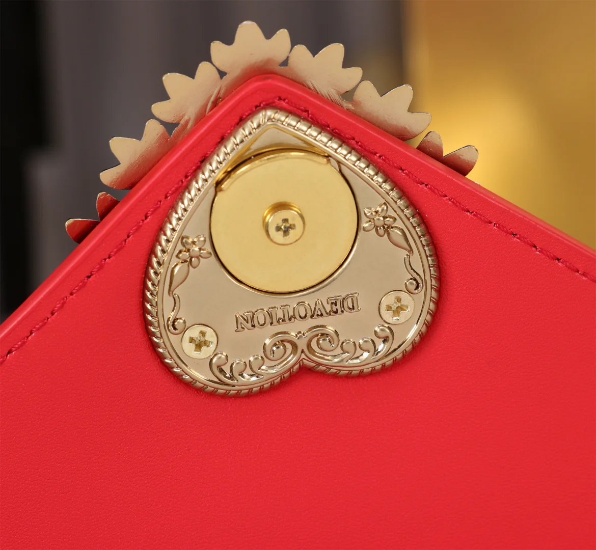 DOLCE & GABBANA Shoulder Bags Red-Gold 19X4.5X13CM D5010067241 - Image 8