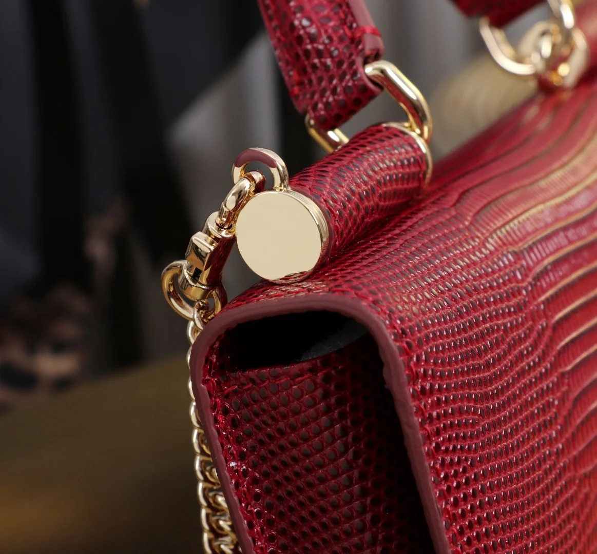 DOLCE & GABBANA Shoulder Bags Red-Gold 20X11X3CM E8010067145 - Image 6