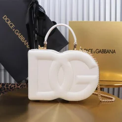 DOLCE & GABBANA Shoulder Bags White-Gold 20X15X6.5CM A22010067272