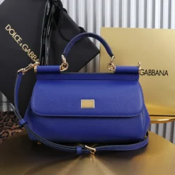DOLCE & GABBANA Top Handle Bags Blue-Gold 25X17X9CM A00010066047