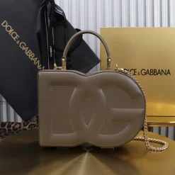 DOLCE & GABBANA Top Handle Bags Brown-Gold 20X15X6.5CM A22010067273