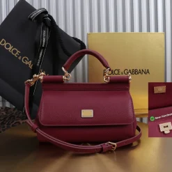 DOLCE & GABBANA Top Handle Bags Burgundy-Gold 18X11X6CM G4010067303