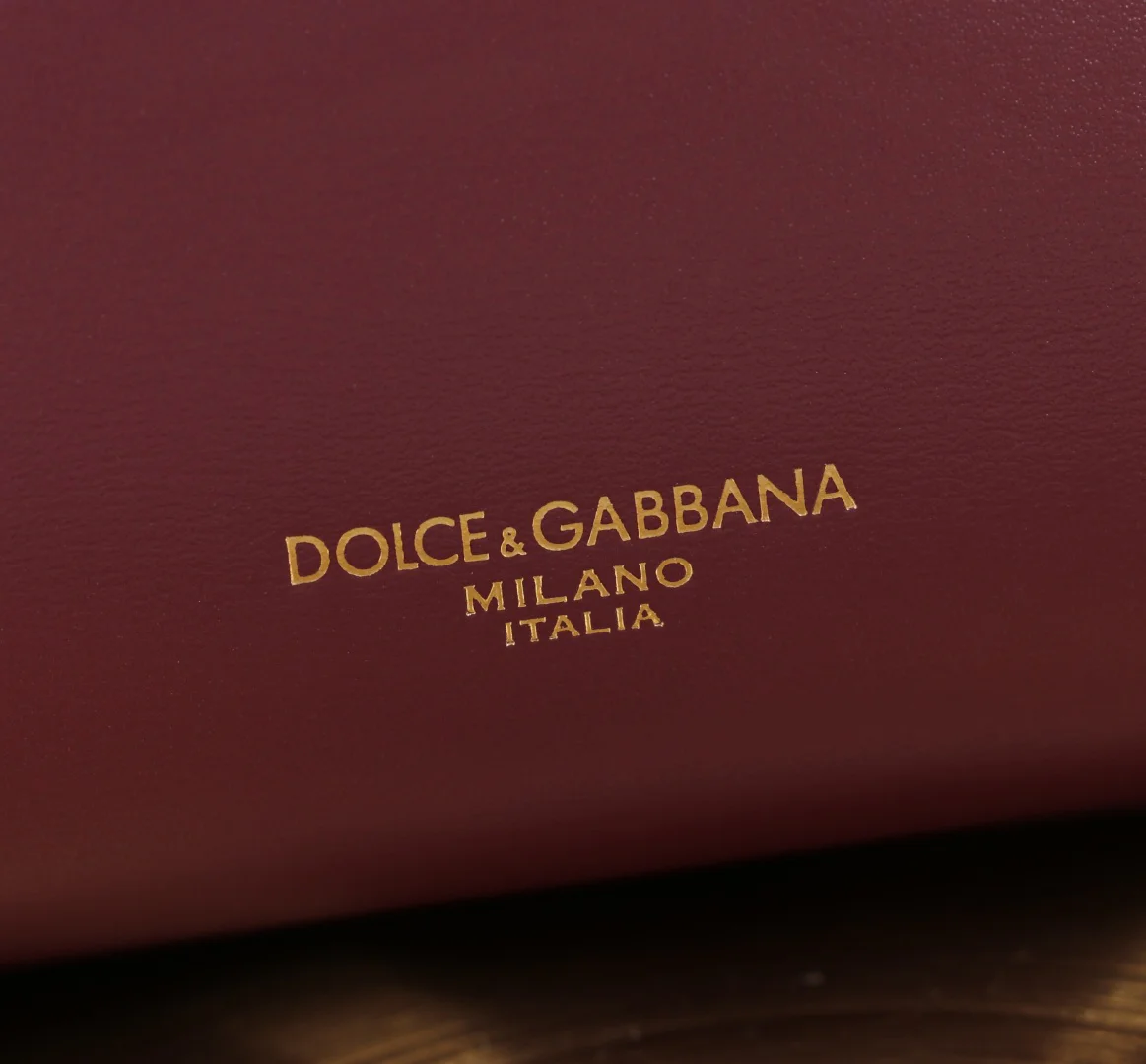 DOLCE & GABBANA Top Handle Bags Burgundy-Gold 19X13.5X7CM A19010066137 - Image 9