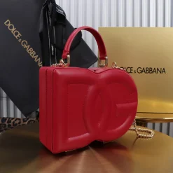 Alternative view of DOLCE & GABBANA Top Handle Bags Calf Leather Red-Gold 20X15X6.5CM A22010067287