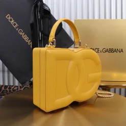 Alternative view of DOLCE & GABBANA Top Handle Bags Calf Leather Yellow-Gold 20X15X6.5CM A22010067286