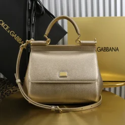 Alternative view of DOLCE & GABBANA Top Handle Bags Calfskin Leather Gold 20X16X8CM H5010065998