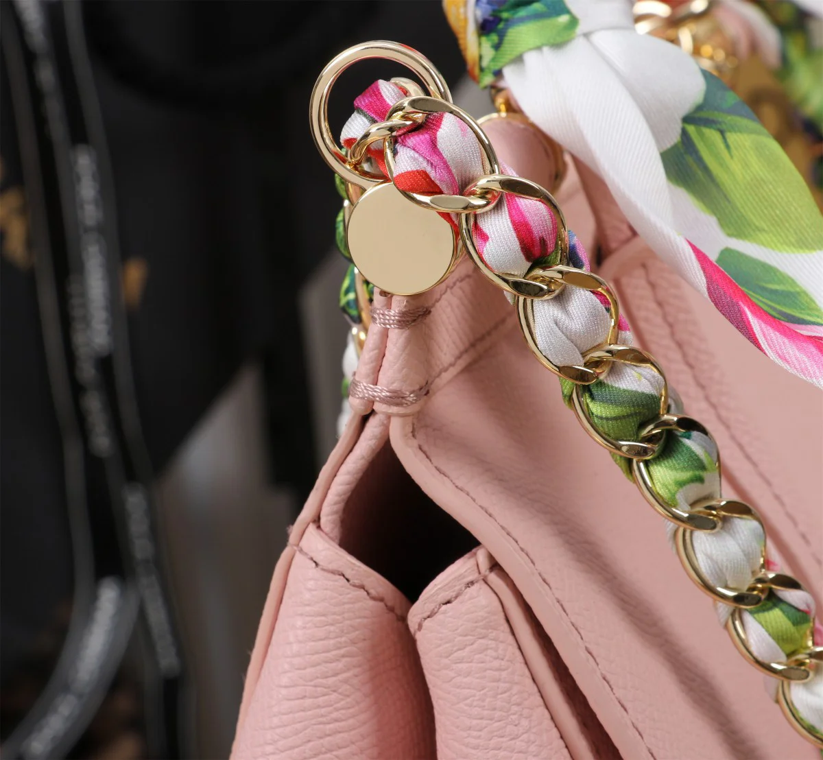DOLCE & GABBANA Top Handle Bags Calfskin Leather Pink-Gold 20X16X8CM H0010066320 - Image 7