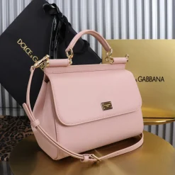 Alternative view of DOLCE & GABBANA Top Handle Bags Calfskin Leather Pink-Gold 25X12X20CM I6010066019