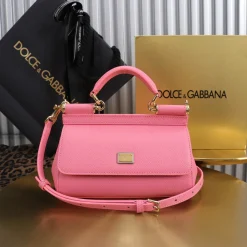 Alternative view of DOLCE & GABBANA Top Handle Bags Calfskin Pink-Gold 18X11X6CM G4010067317