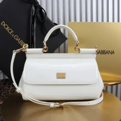 Alternative view of DOLCE & GABBANA Top Handle Bags Calfskin White-Gold 25X17X9CM A00010066035