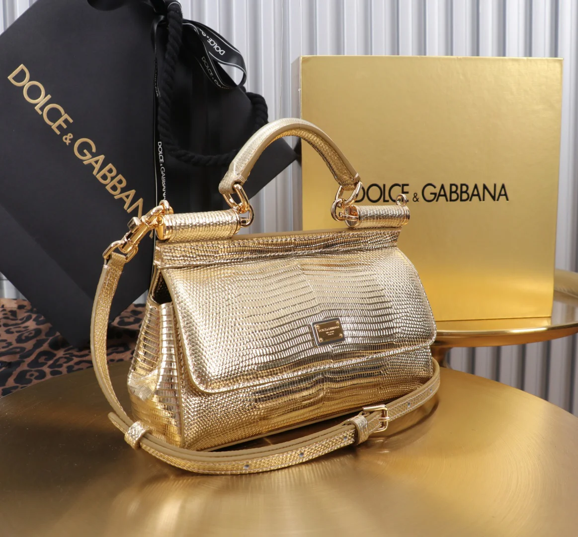 DOLCE & GABBANA Top Handle Bags Gold 18X11X6CM G5010067202 - Image 2