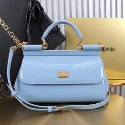 Alternative view of DOLCE & GABBANA Top Handle Bags Patent Leather Blue-Gold 25X17X9CM A00010066042