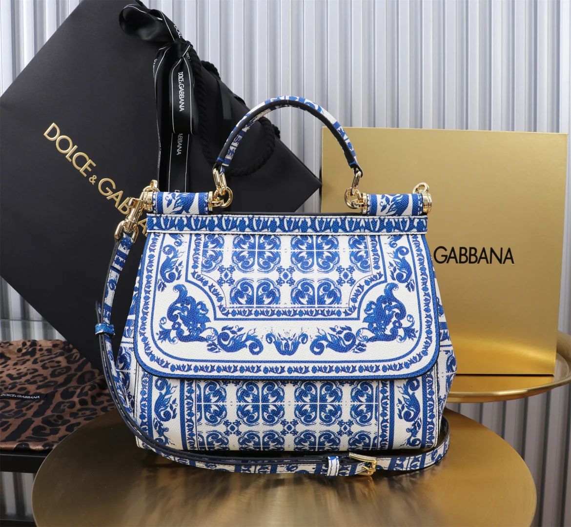 DOLCE & GABBANA Top Handle Bags White-Blue 25X12X20CM D0010066285