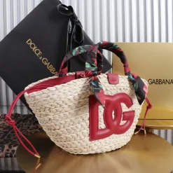 Alternative view of DOLCE & GABBANA Totes Bags Raffia Woven Beige-Red 35X28X16CM H6010067291