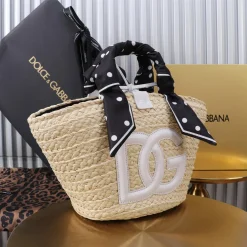 Alternative view of DOLCE & GABBANA Totes Bags Wicker Beige-White-Black 35X26X16CM G7010067295