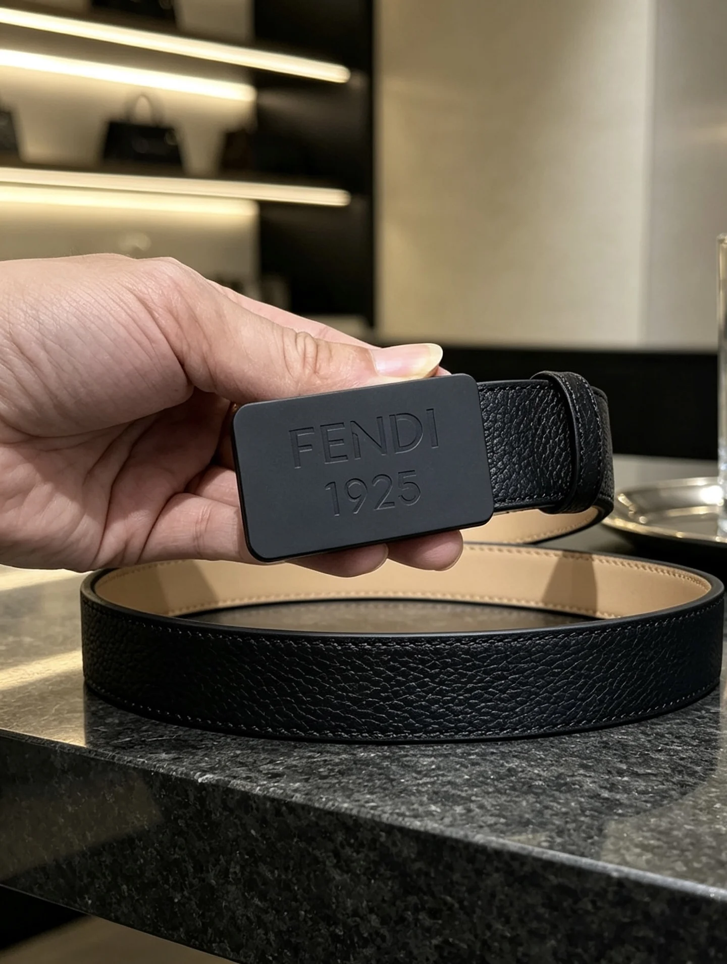 FENDI Belts Black 35mm Width A8010050331 - Image 4