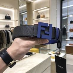 FENDI Belts Black-Blue 38mm Width A8010050118