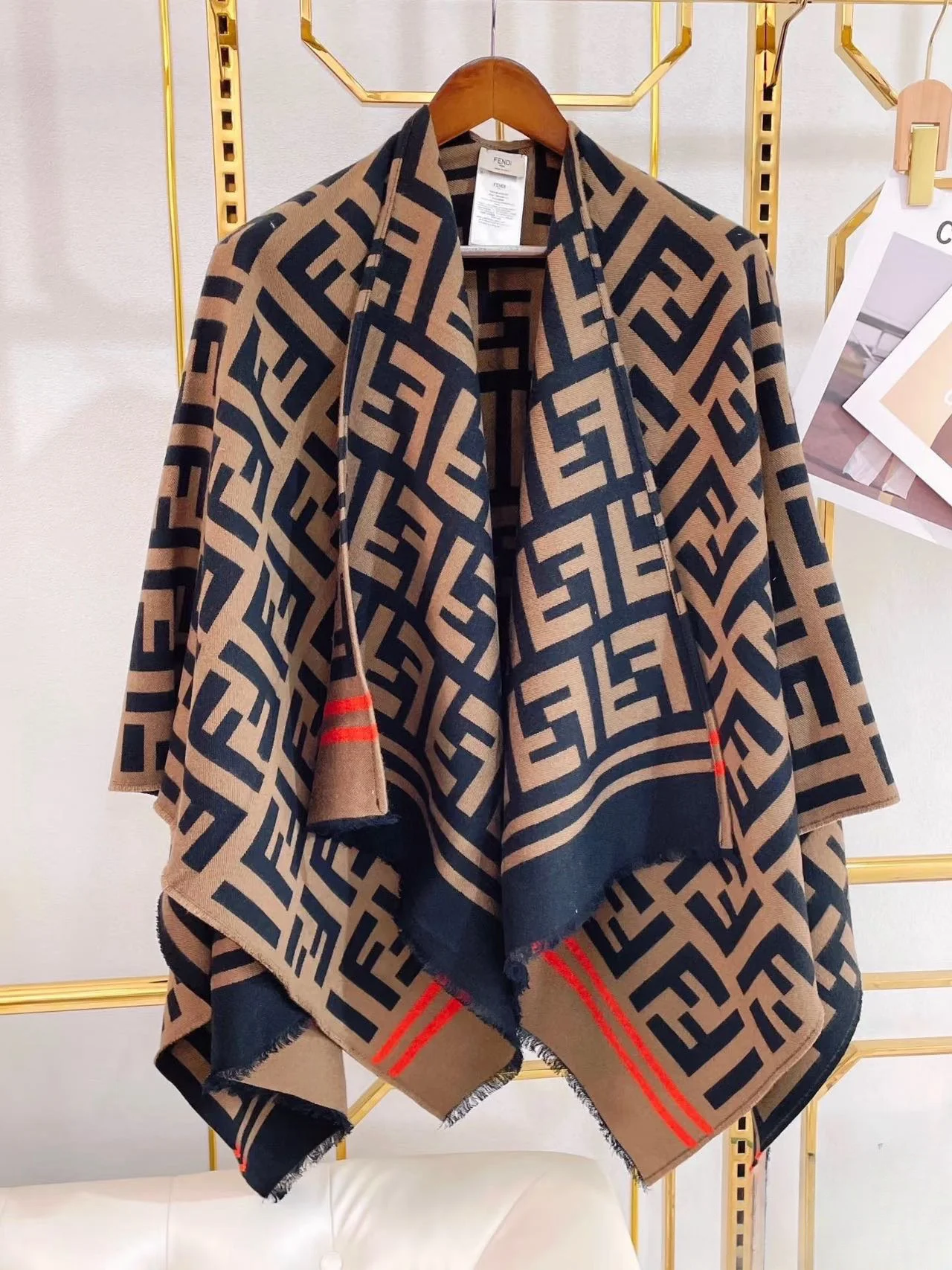 FENDI Scarves Brown-Black A9510071165