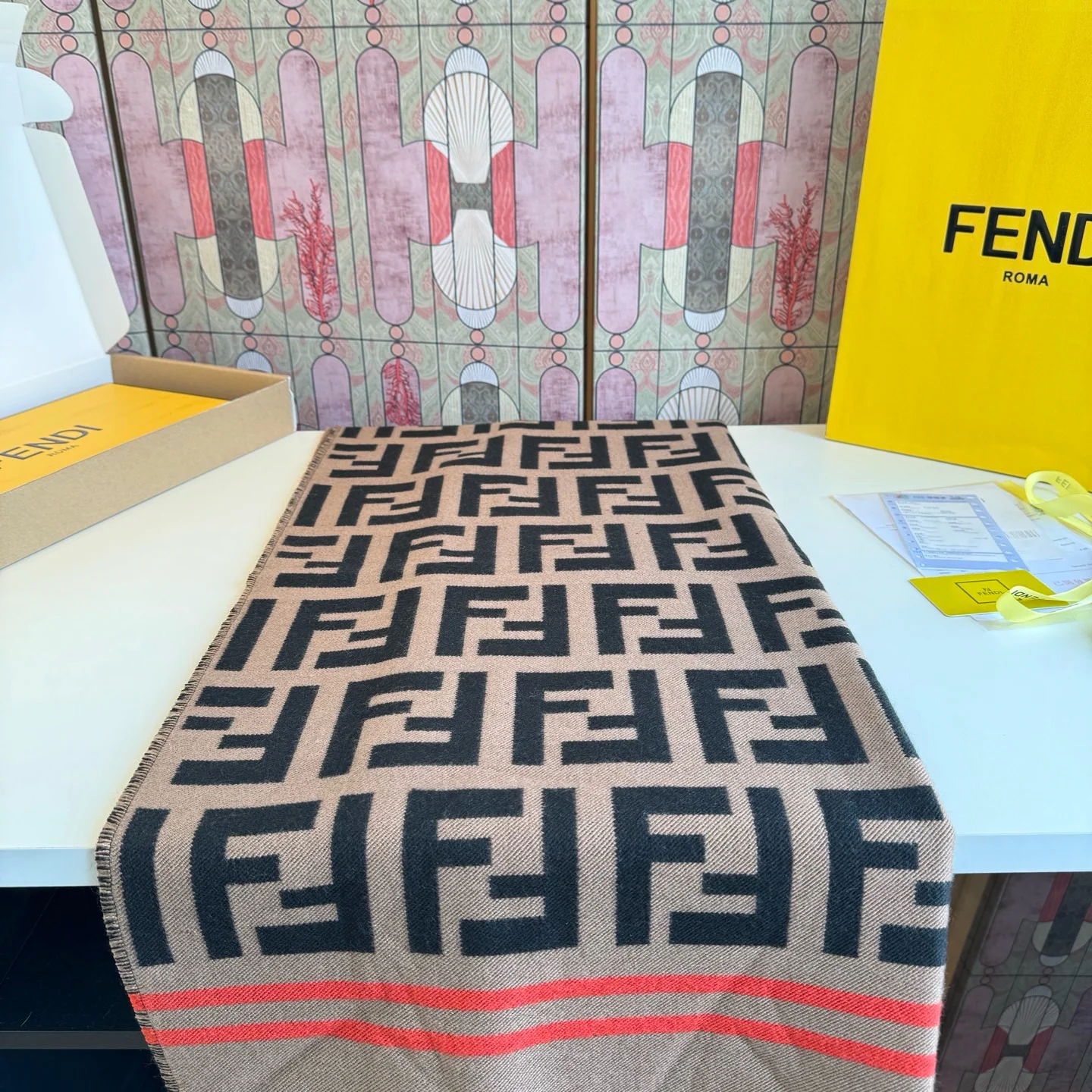 FENDI Scarves Brown-Black A9510071165 - Image 11