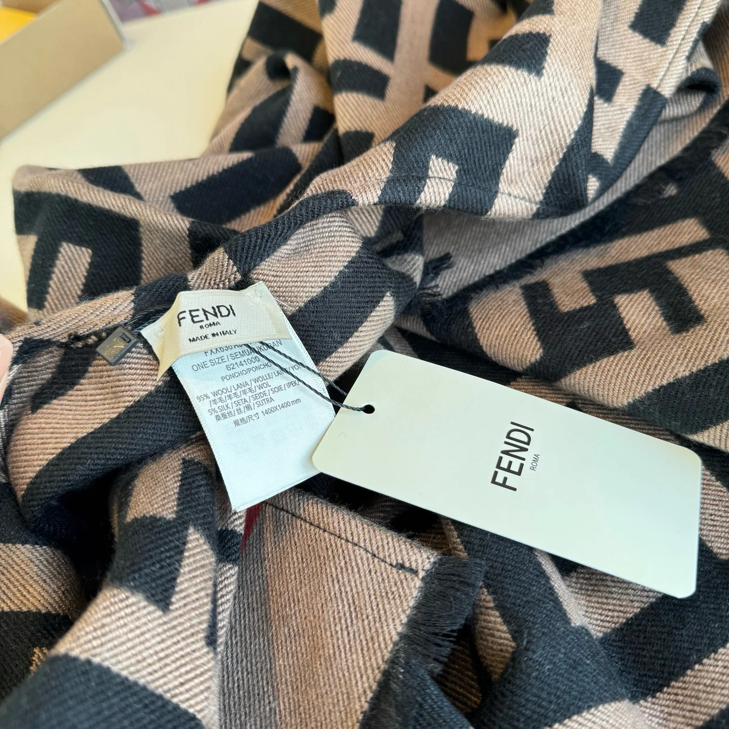 FENDI Scarves Brown-Black A9510071165 - Image 2