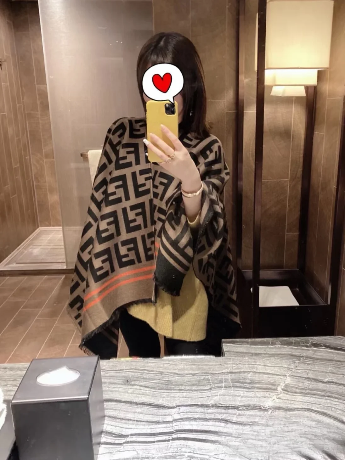 FENDI Scarves Brown-Black A9510071165 - Image 5