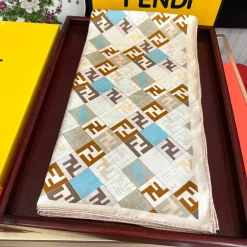 Alternative view of FENDI Scarves White-Brown-Blue A3010072617