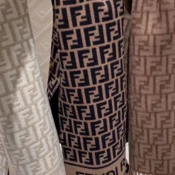 Alternative view of FENDI Scarves Wool Cashmere Brown-Black 30X180 A3010071461