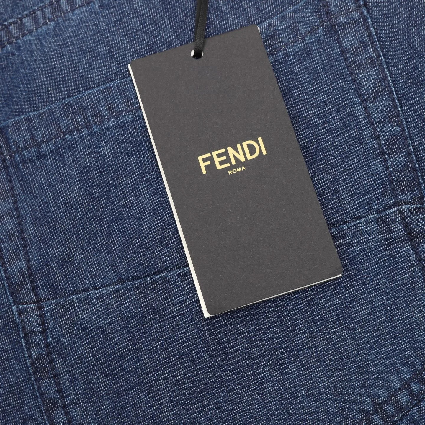 FENDI Trousers Cotton Denim Blue 46-52 B70202610040073 - Image 8