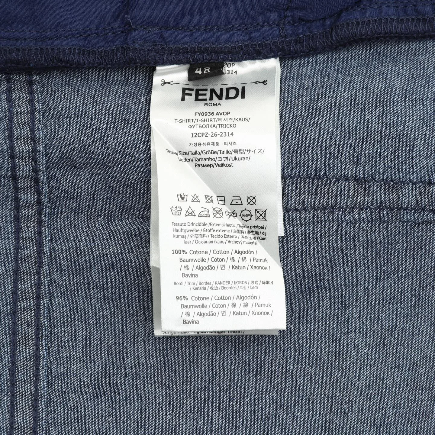 FENDI Trousers Cotton Denim Blue 46-52 B70202610040073 - Image 9