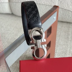 Alternative view of FERRAGAMO Belts Black-Silver 3.5cm Width A7010050000