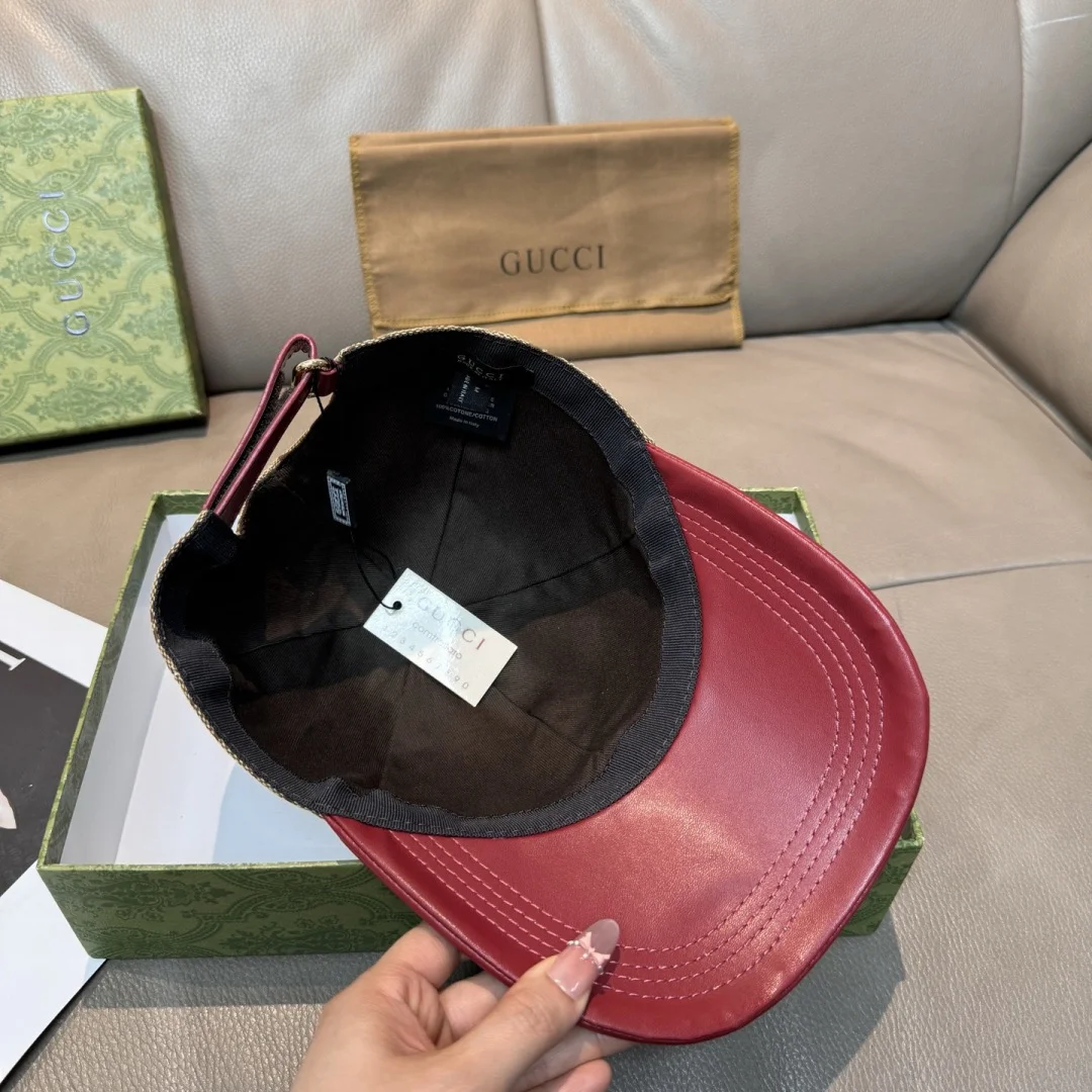 GUCCI Caps Brown-Red F510071629 - Image 6