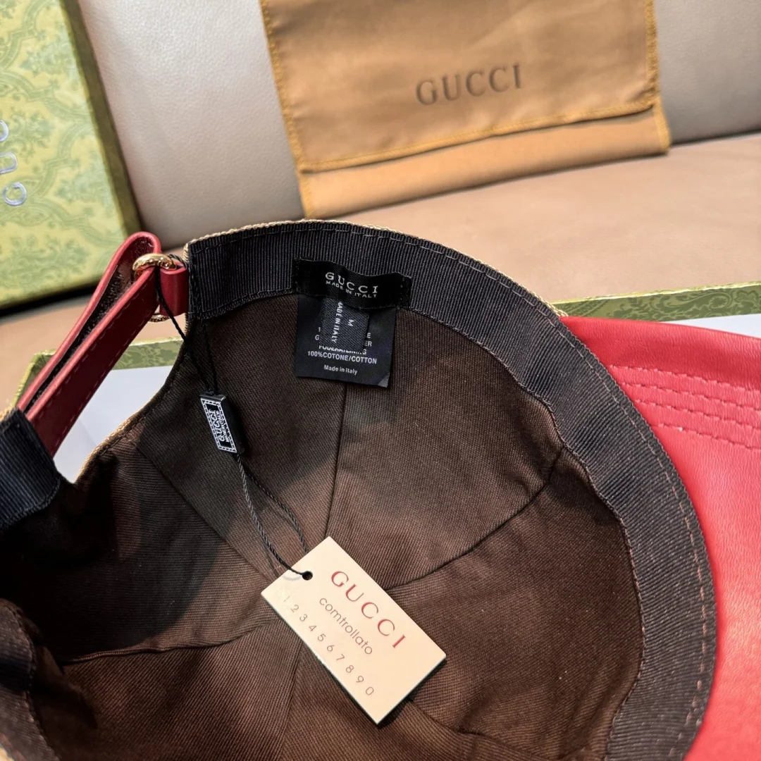 GUCCI Caps Brown-Red F510071629 - Image 7