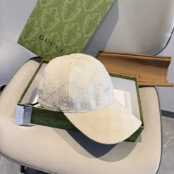 Alternative view of GUCCI Caps Canvas Leather Beige 56 F510071627