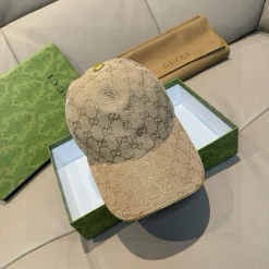 Alternative view of GUCCI Caps Canvas Leather Beige-Gold One Size F010071302