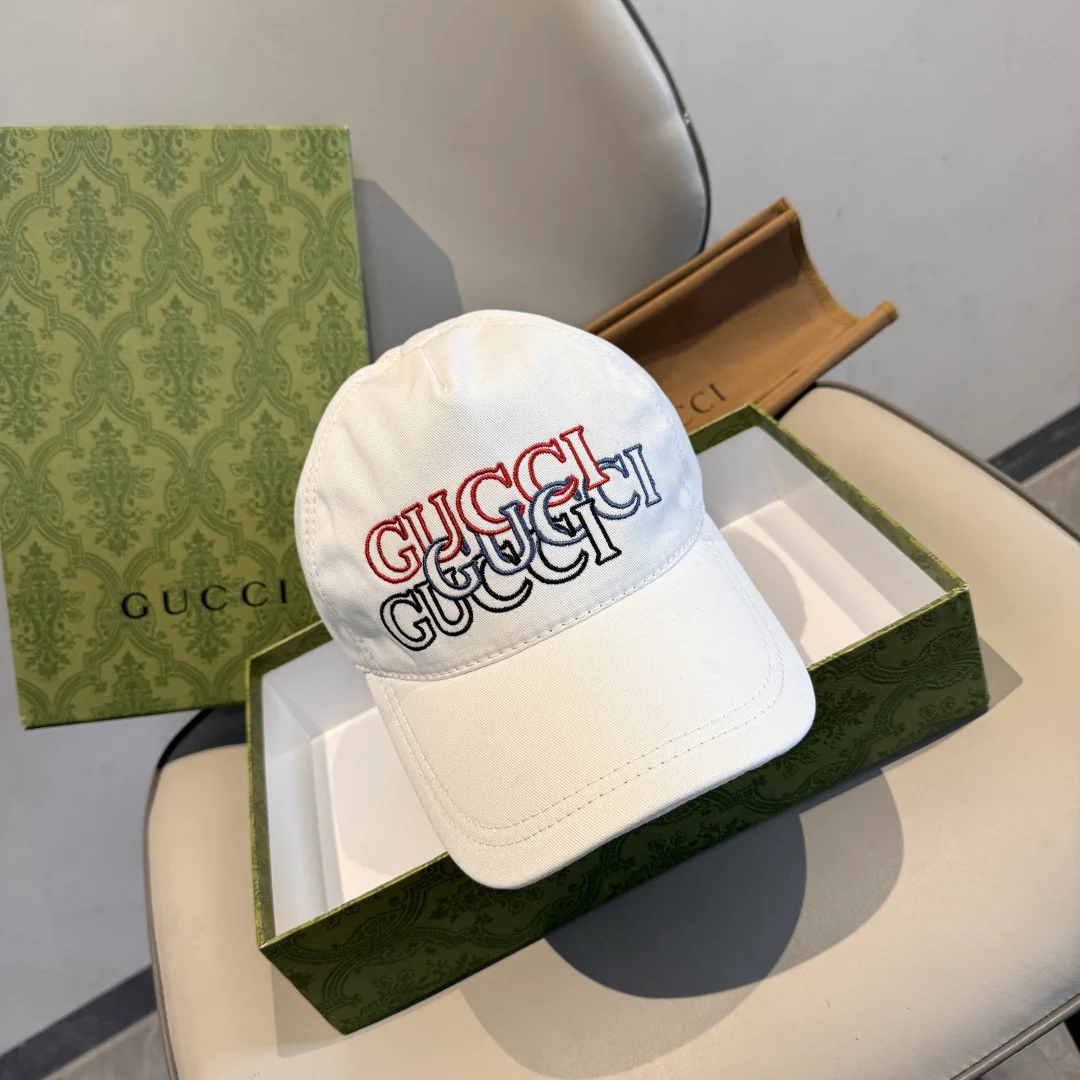 GUCCI Caps Cotton White-Red-Blue-Black F510070984