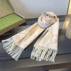 Alternative view of GUCCI Scarves Cashmere Beige-White One Size A1510071539