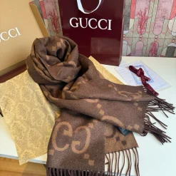 Alternative view of GUCCI Scarves Cashmere Brown-Beige One Size A2010071182