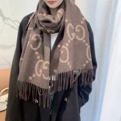 GUCCI Scarves Cashmere Brown-Beige One Size A2510070909