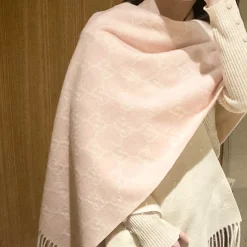 GUCCI Scarves Cashmere Pink-White One Size A3510070848
