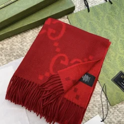 Alternative view of GUCCI Scarves Cashmere Red One Size A2510071495