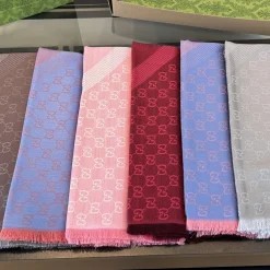 Alternative view of GUCCI Scarves Silk Cashmere Blue-Purple 140X140 A2510071267