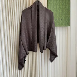 GUCCI Scarves Silk Cashmere Brown-Gray One Size A2510071264