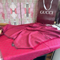 Alternative view of GUCCI Scarves Wool Silk Red-Burgundy 140_140 A3010071499
