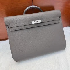 HERMES Briefcases Bags Gray-Silver 36X29X5CM A85010062401