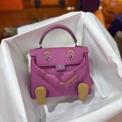 HERMES Bucket Bags Pink-Tan A35010063339