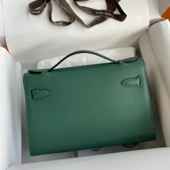 Alternative view of HERMES Clutches Bags Epsom Leather Green-Gold 22CM F5010061577